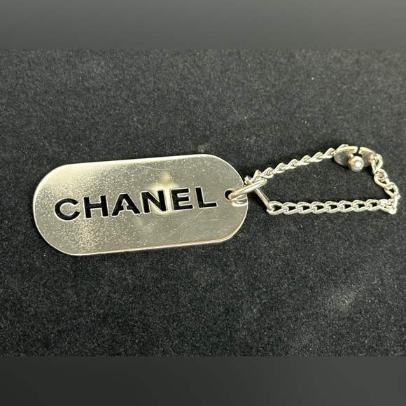 CHANEL Dog Tag Keychain Bag Charm - Picture 1 of 9